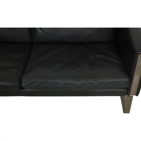 Hans Wegner CH-103 2-personers sofa i gråt læder