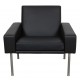 Hans Wegner Airport lounge chair newly upholstered in black bizon leather