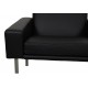 Hans Wegner Airport lounge chair newly upholstered in black bizon leather