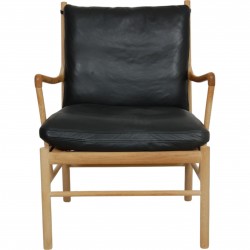 Ole Wanscher Colonial stol af eg og sort læder