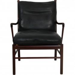 Ole Wanscher Colonial chair of mahogany and black leather