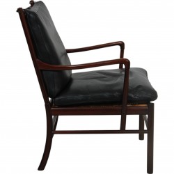 Ole Wanscher Colonial stol af mahogni og sort læder