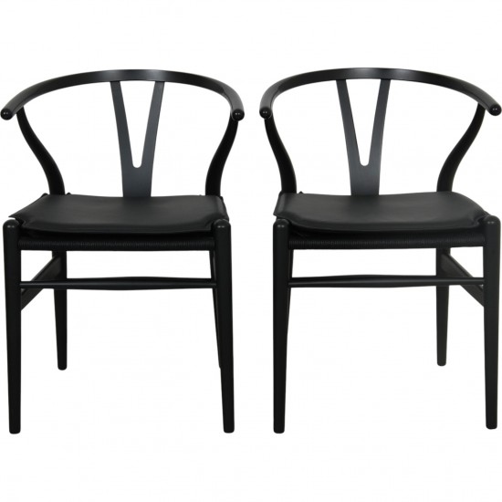 Sæt med 2 sorte Hans Wegner CH24 stole