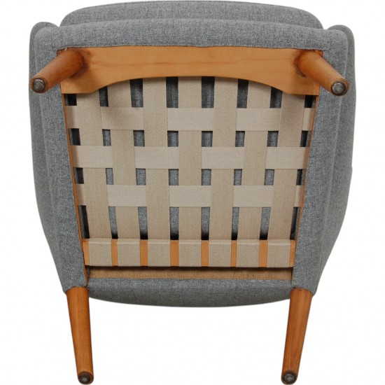 Hans Wegner Bamse stol med skammel i gråt Hallingdal stof