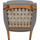 Hans Wegner Bamse stol med skammel i gråt Hallingdal stof