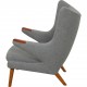 Hans Wegner Bamse stol med skammel i gråt Hallingdal stof