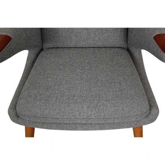 Hans Wegner Bamse stol med skammel i gråt Hallingdal stof