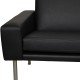 Hans J Wegner 3pers Airport sofa newly upholstered with black bison leather