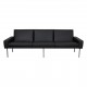 Hans J Wegner 3pers Airport sofa newly upholstered with black bison leather