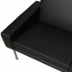 Hans J Wegner 3pers Airport sofa newly upholstered with black bison leather