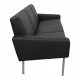 Hans J Wegner 3pers Airport sofa newly upholstered with black bison leather