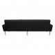 Hans J Wegner 3pers Airport sofa newly upholstered with black bison leather