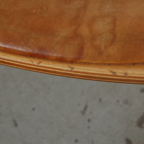 Hans Wegner CH07 Shell chair i natur læder