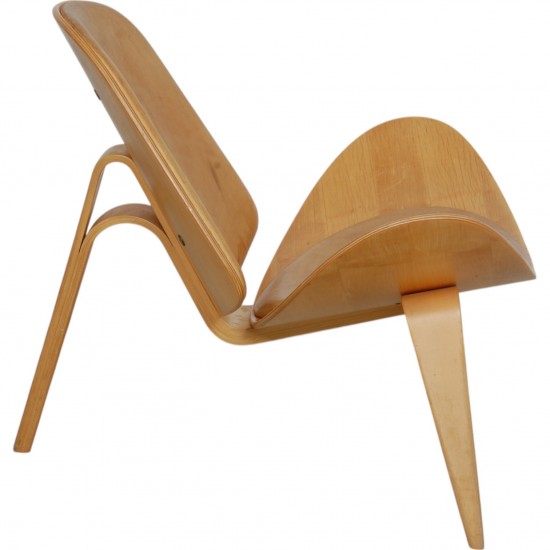 Hans Wegner CH07 Shell chair i natur læder