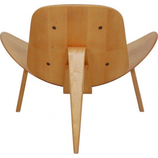 Hans Wegner CH07 Shell chair i natur læder