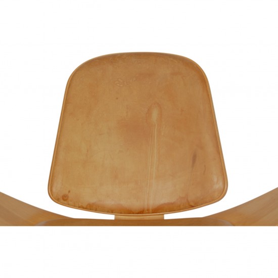 Hans Wegner CH07 Shell chair i natur læder