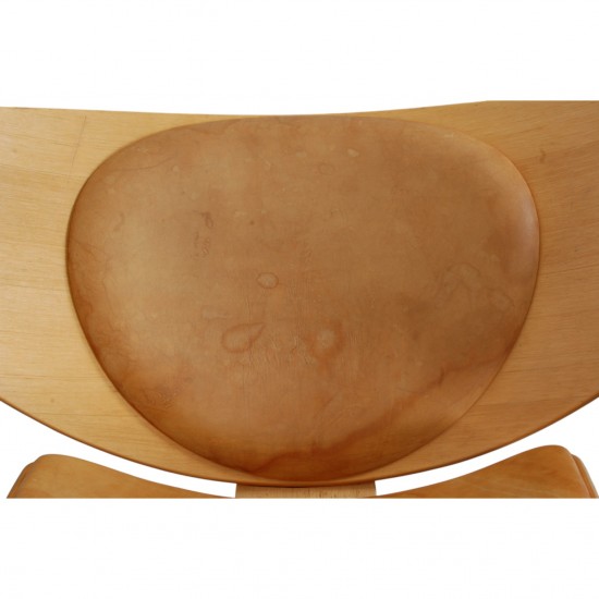 Hans Wegner CH07 Shell chair i natur læder