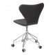 Arne Jacobsen Seven office chair 3117 with black aniline leather 