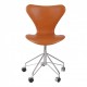 Arne Jacobsen Seven office chair 3117 with walnut aniline leather