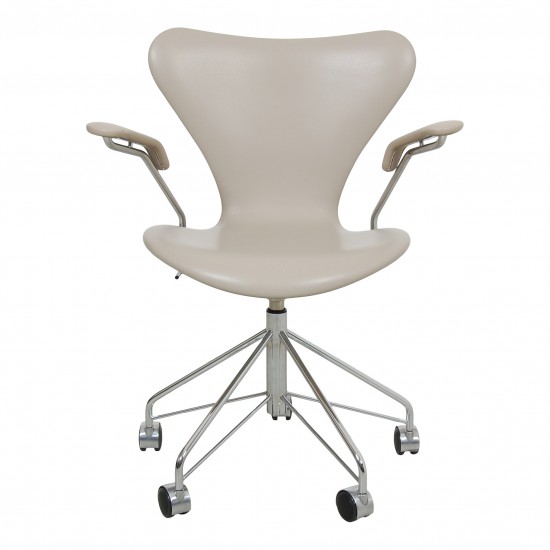 tillykke Pil Begrænse Arne Jacobsen 3217, 7er kontorstol, i grå classic læder - Cph-Classic