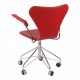 Arne Jacobsen Seven office chair 3217 with red classic leather 