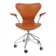 Arne Jacobsen Seven office chair 3217 with walnut aniline leather