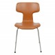 Arne Jacobsen T-chair reupholstered i cognac classic leather