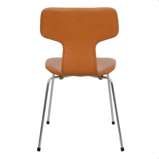 Arne Jacobsen T-chair reupholstered i cognac classic leather