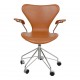 Arne Jacobsen Seven office chair 3217 with cognac classic leather 