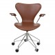 Arne Jacobsen Seven office chair 3217 with mokka classic leather 