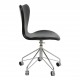 Arne Jacobsen Seven office chair 3117 with black classic leather