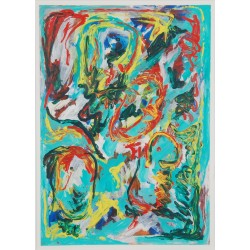 Finn Pedersen Akryl på papir.