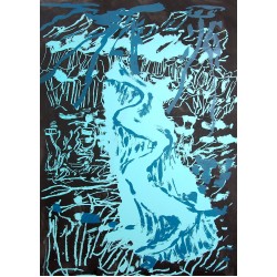 Per Kirkeby stort litografi.