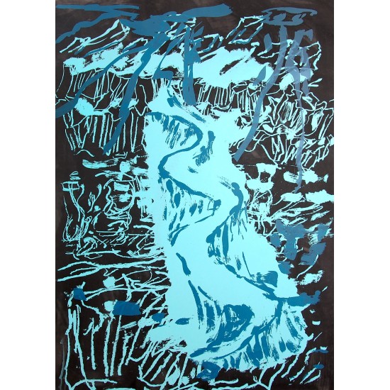 Per Kirkeby stort litografi.