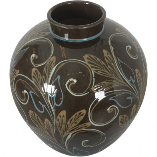 Herman A. Kähler. Gulvvase af glaseret lertøj. 