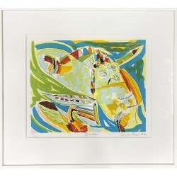 Jørgen Nash 1920 - 2004. Litografi. 'Vikingen'. 