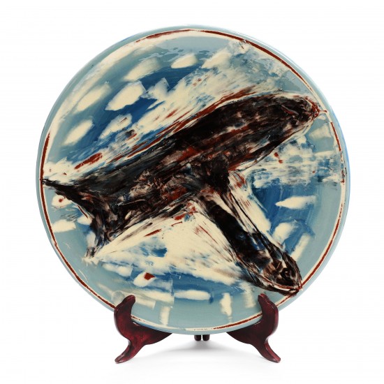  Peter Brandes: Cirkulært fad af lertøj  54 cm. 