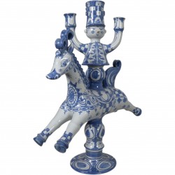 Bjørn Wiinblad (1918-2006). Stor keramisk kandelaber i form af rytter.