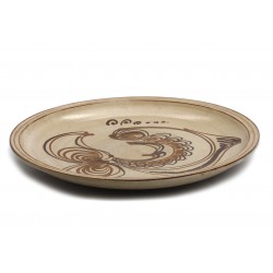 Kähler: Stort cirkulært fad af stentøj. Kähler: Stort cirkulært fad af stentøj.