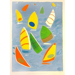 Tom Krøjer, Vedbæk Sailing Club lithograph Tom Krøjer, Vedbæk Sailing Club lithograph