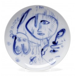 Carl-Henning Pedersen: Fad af porcelæn  Carl-Henning Pedersen: Fad af porcelæn