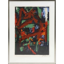 Jens Birkemose 1943-2022 Komposition. Litografi