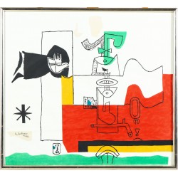 Le Corbusier (1887-1965). 'Totem', litografi Le Corbusier (1887-1965). 'Totem', litografi