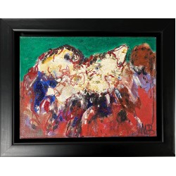 Mogens Balle (1921-1988). Abstrakt komposition, olie på lærred.