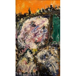 Mogens Balle (1921-1988)."byens ansigt" Abstrakt komposition