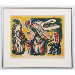 Asger Jorn 1914-1973, Sujet Romantique, litografisk værk fra 1970 Asger Jorn 1914-1973, Sujet Romantique, litografisk værk fra 1970