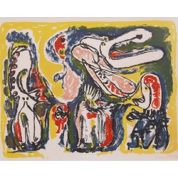 Asger Jorn 1914-1973, Sujet Romantique, litografisk værk fra 1970 Asger Jorn 1914-1973, Sujet Romantique, litografisk værk fra 1970