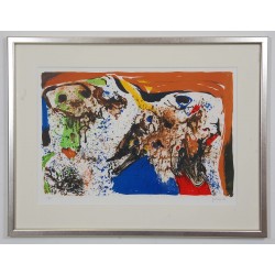 Asger Jorn 1914-1973, La Féte Des Morts, litografisk værk fra 1969 Asger Jorn 1914-1973, La Féte Des Morts, litografisk værk fra 1969