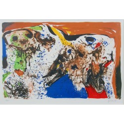 Asger Jorn 1914-1973, La Féte Des Morts, litografisk værk fra 1969 Asger Jorn 1914-1973, La Féte Des Morts, litografisk værk fra 1969