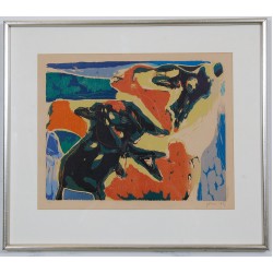 Asger Jorn 1914-1973, Uden titel, litografisk værk fra 1972 Asger Jorn 1914-1973, Uden titel, litografisk værk fra 1972